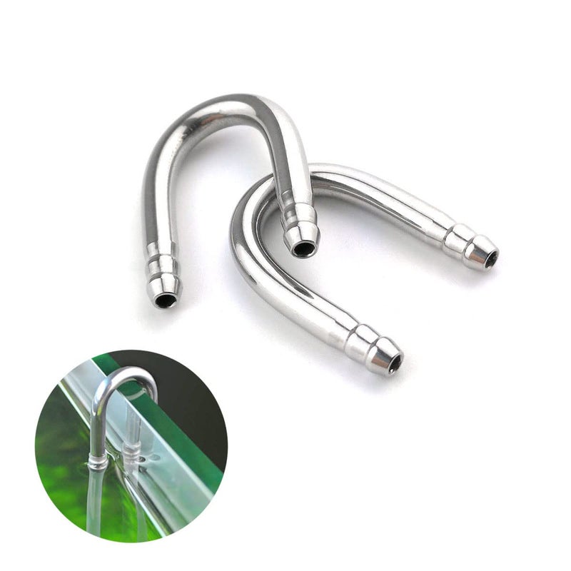 Hamineler 2 PCS Stainless Steel Fish Tank U Shape Pipe, 2 PCS Non-Return Check Valve, 4 PCS Suction Cup, for Aquarium Connecting Air Line - Image 5